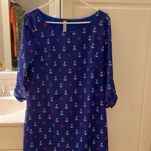 Love, Zoe anchor dress. Navy blue